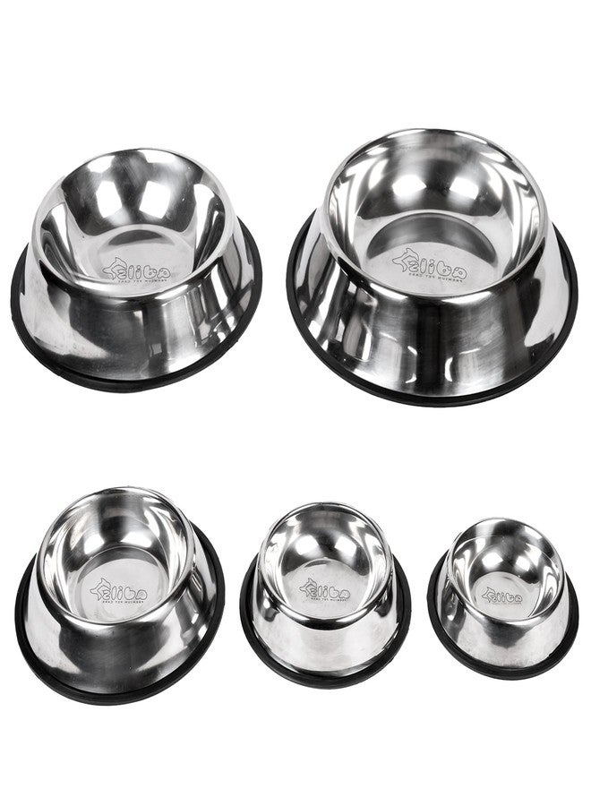 ADIL'S Adil’S Stainless Steel Dog and Cat Feeder - Non-Slip Base, Easy to Clean, Durable & Bite-Resistant Pet Food Bowl | Pet Feeder for Small to Large Dogs & Cats, Size: M - Image 2